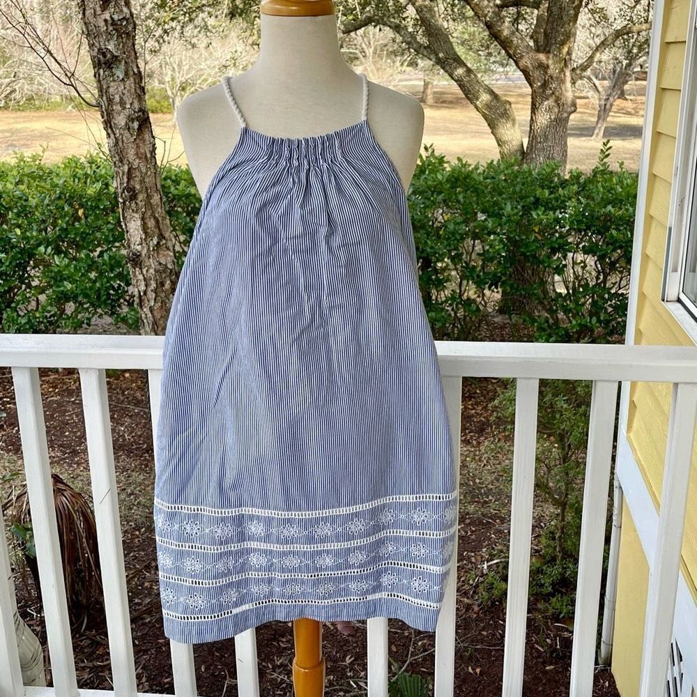 Vineyard Vines Sandbar Stripe Embroidered Dress - Picture 1 of 6